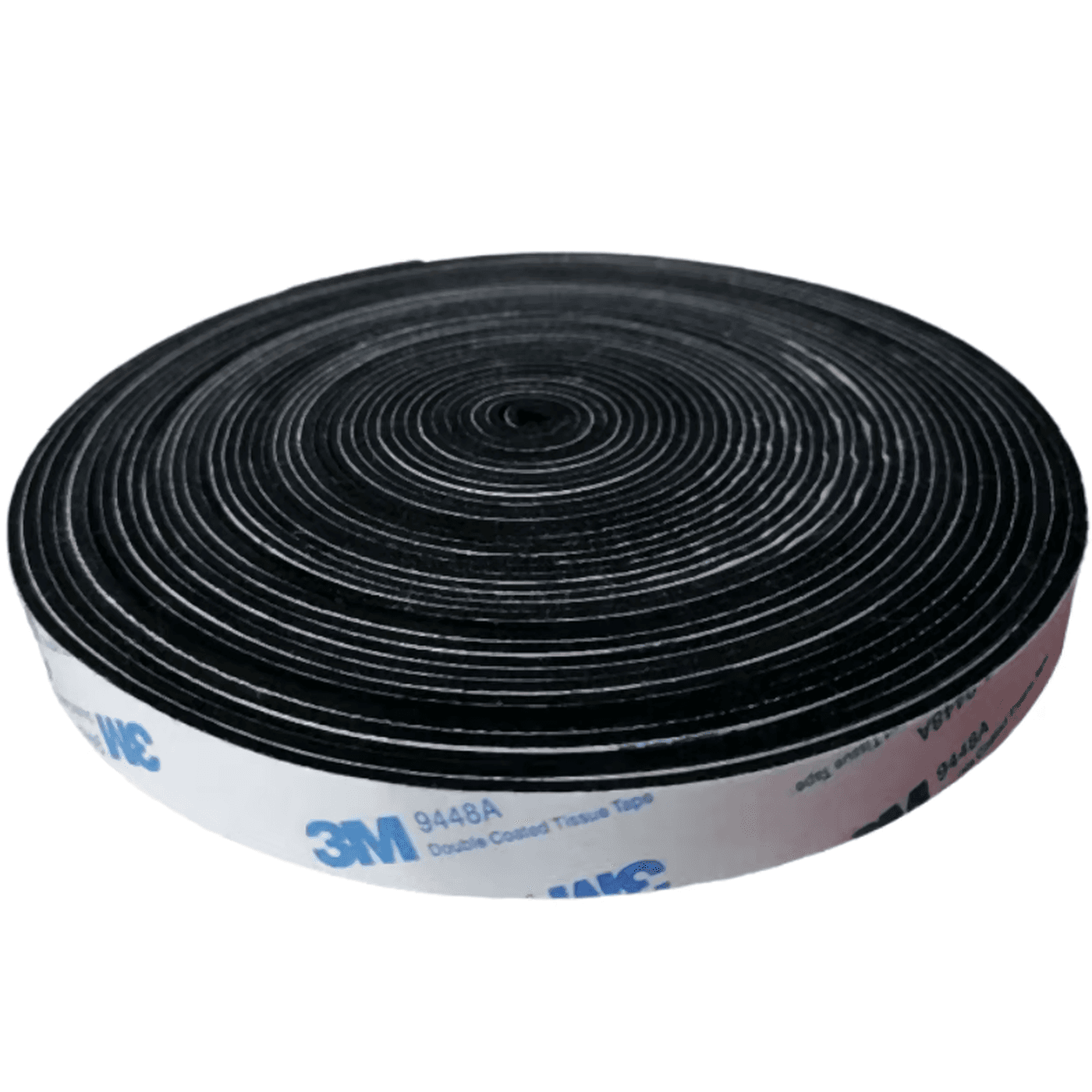 Coiled black CR adhesive foam tape roll
