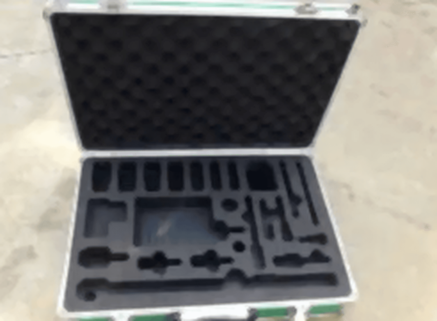 Open equipment case with a custom EVA foam insert